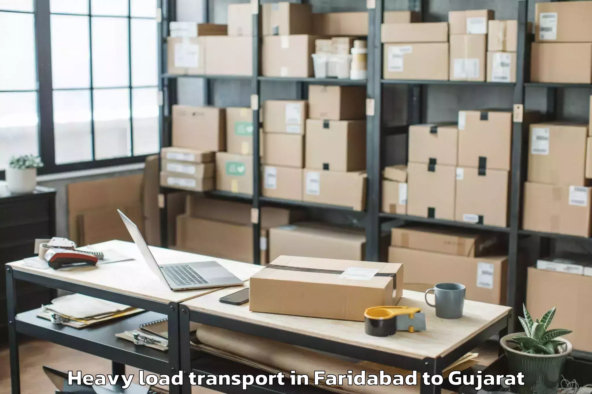 Top Faridabad to Khambhaliya Heavy Load Transport Available